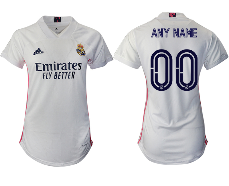 Women 2020-2021 Real Madrid home aaa version customized white Soccer Jerseys